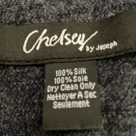 Chelsey by Joseph Super Soft 100% Silk Scarf Navy Blue Gray Black - Picture 3 of 7